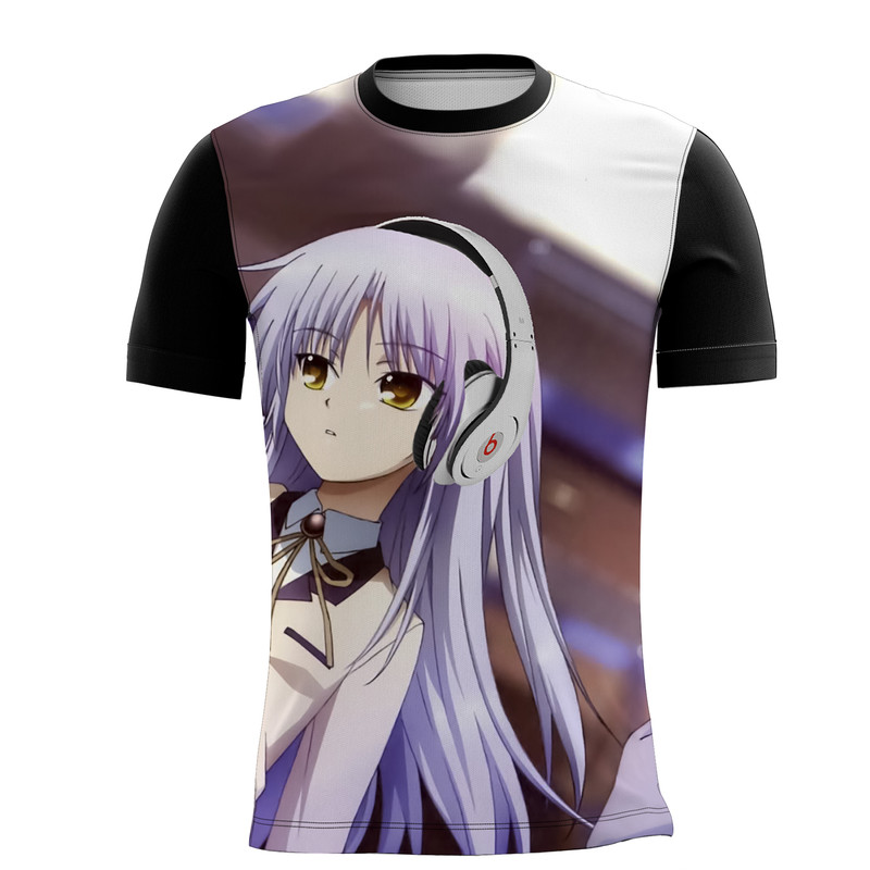Camiseta Angel Beats Anime Aventura Musical Fantasia 11_x000D_