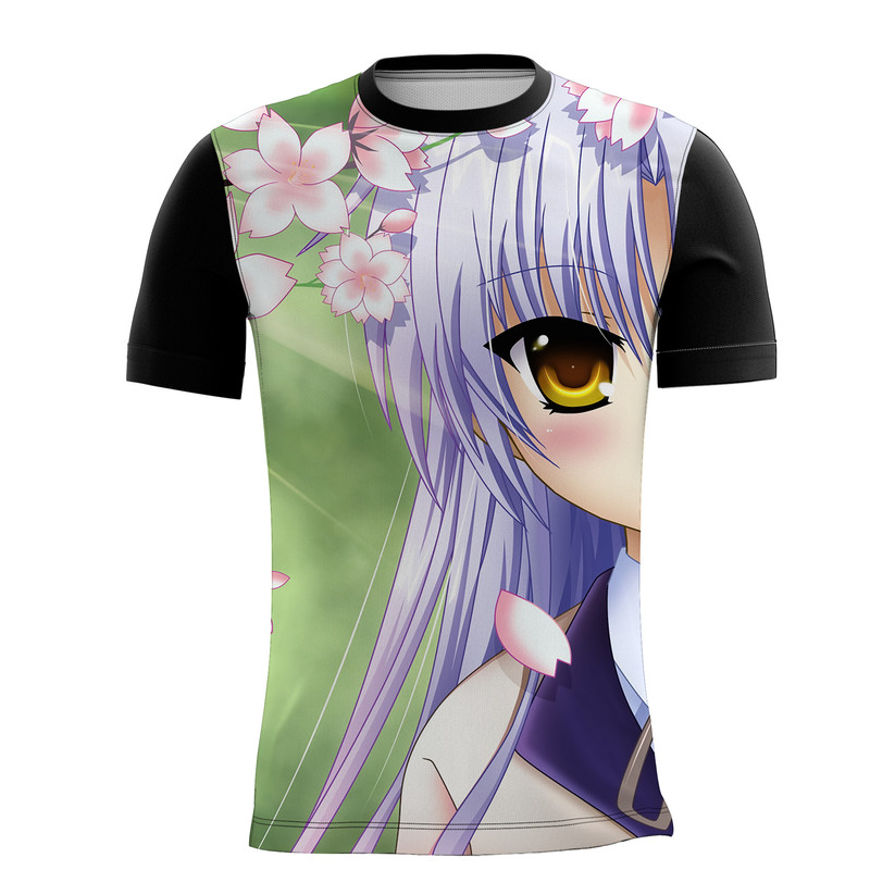 Camiseta Angel Beats Anime Fantasia Música Impactante 2_x000D_