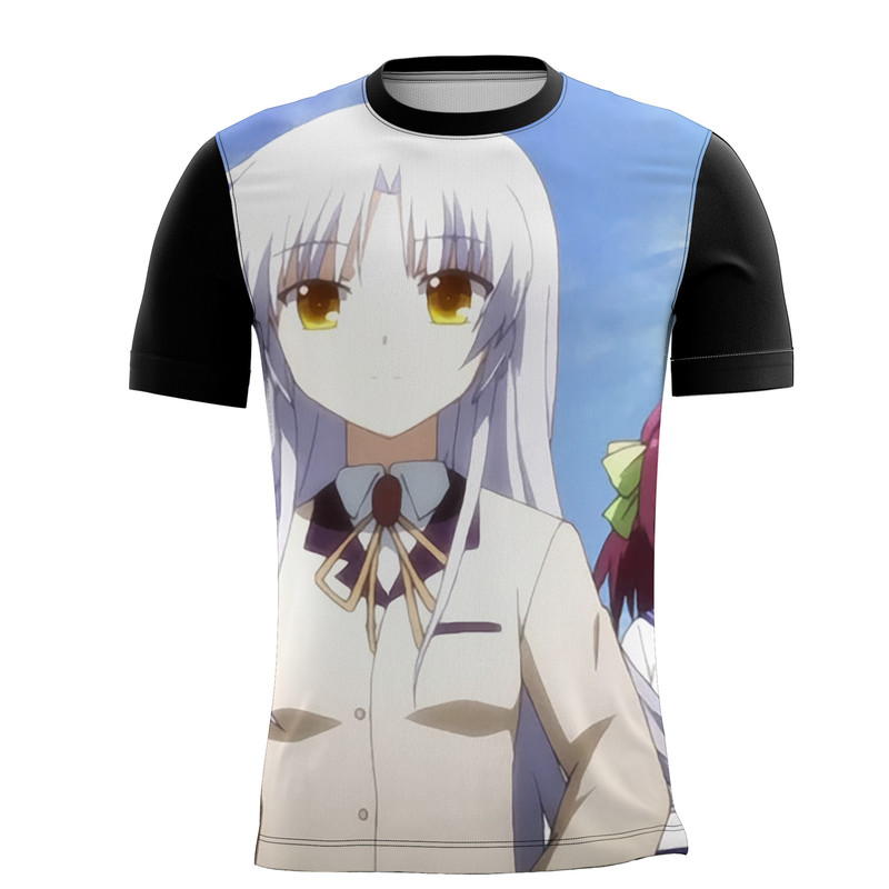 Camiseta Angel Beats Anime Fantasia Música Profunda 4_x000D_