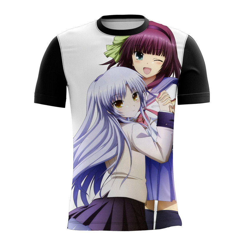Camiseta Angel Beats Anime Música Aventura Fantasia Única 8_x000D_