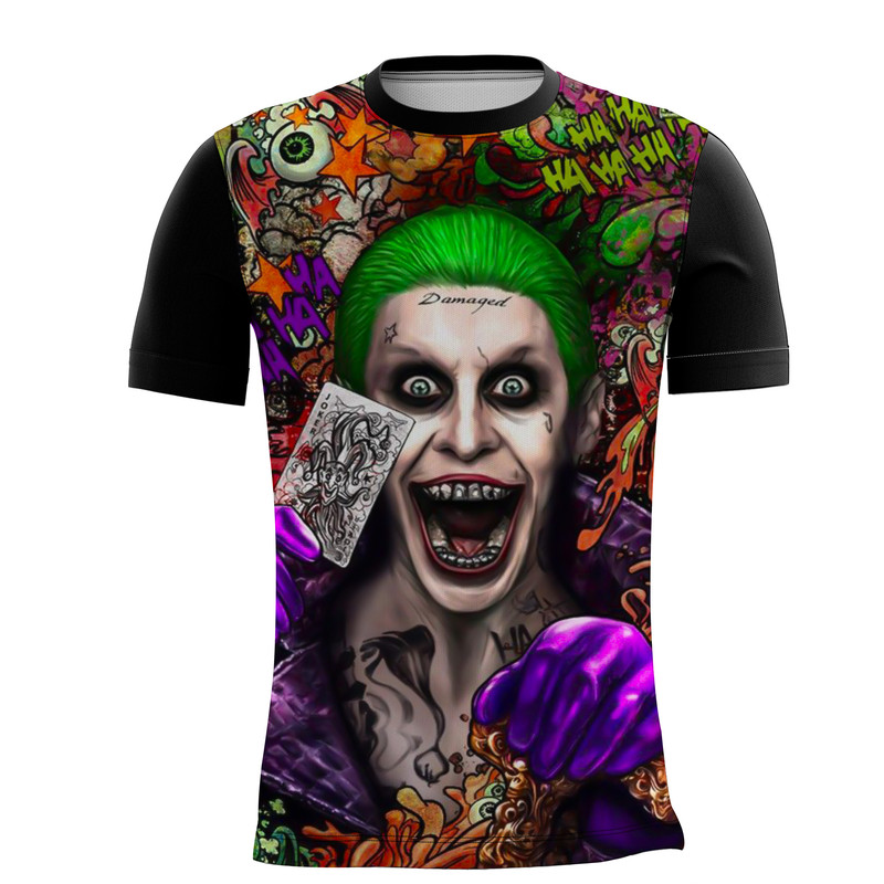 Camiseta Personalizada Arlequina Vilã Psicodélica Joker 15_x000D_