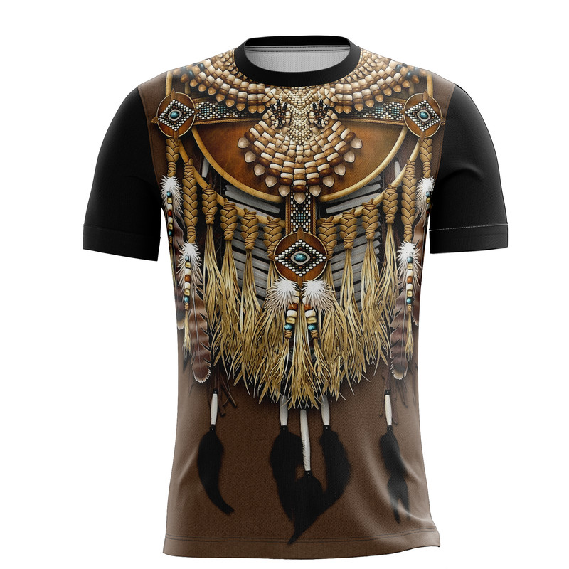 Camiseta Camisa Traje Fantasia Índio Cosplay Asteca 2_x000D_