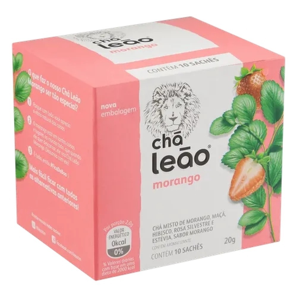 Chá Morango Leão Caixa 20G 10 Unidades em Oferta na Shopee