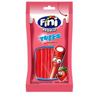 FINI TUBES MORANGO 80G em Oferta na Shopee
