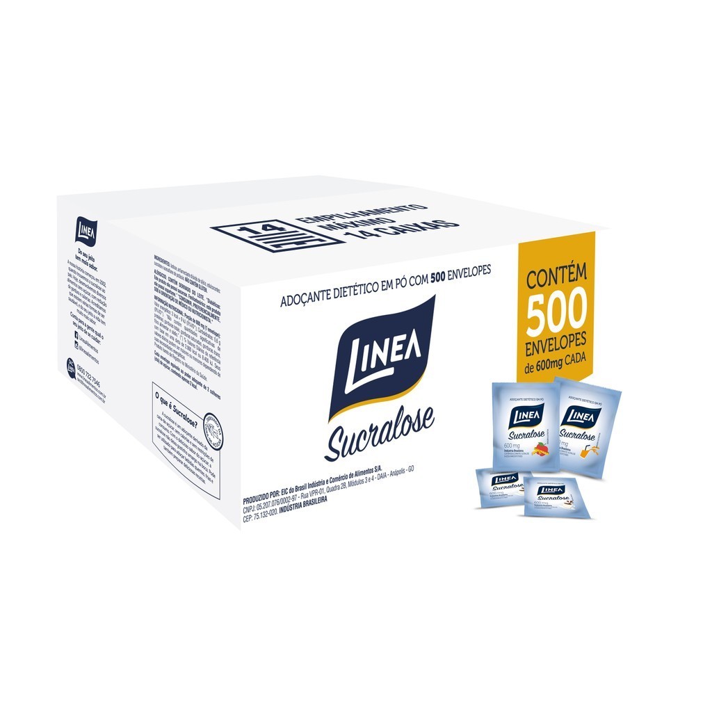 Adoçante Em Pó Sucralose Linea Caixa 500un De 500Mg em Oferta na Shopee