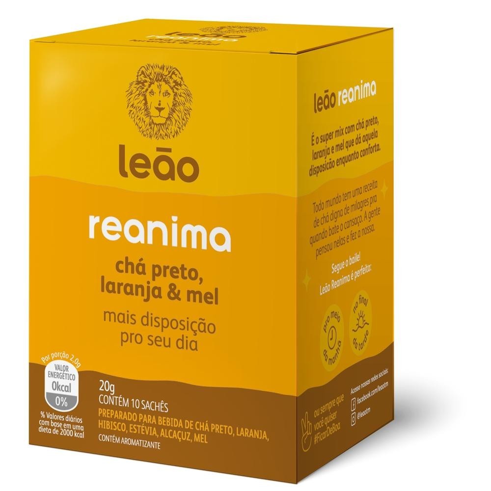 Chá Funcional Reanima Leão 10sachês - Food & Beverages