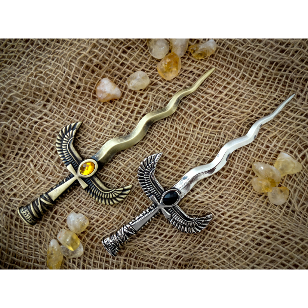 Punhal Egípcio Athame Cruz Ansata Ankh Metal Magia Ocultismo Proteção Ritualístico