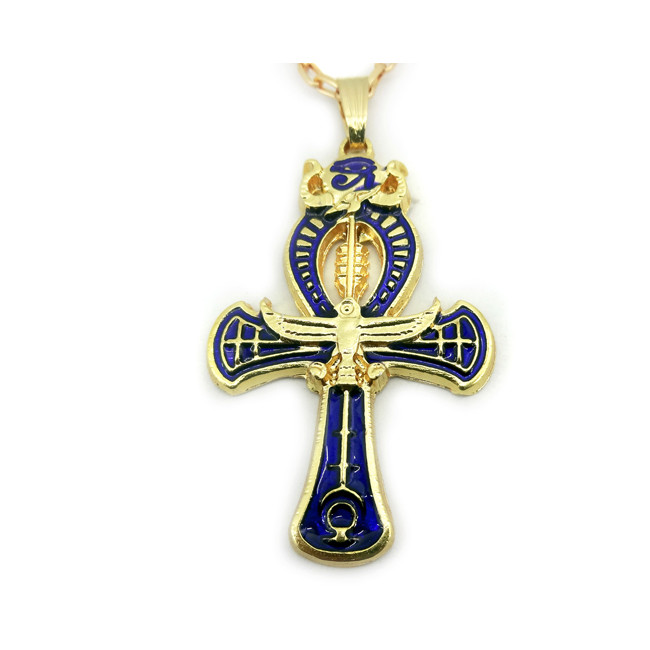 Colar Cruz Ansata Egípcia Ankh Águia Proteção Magia Poder Amuleto Esoterismo Energia