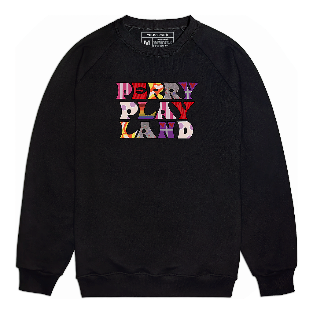 Moletom Raglan Preto Katy Perry Play Land Preto