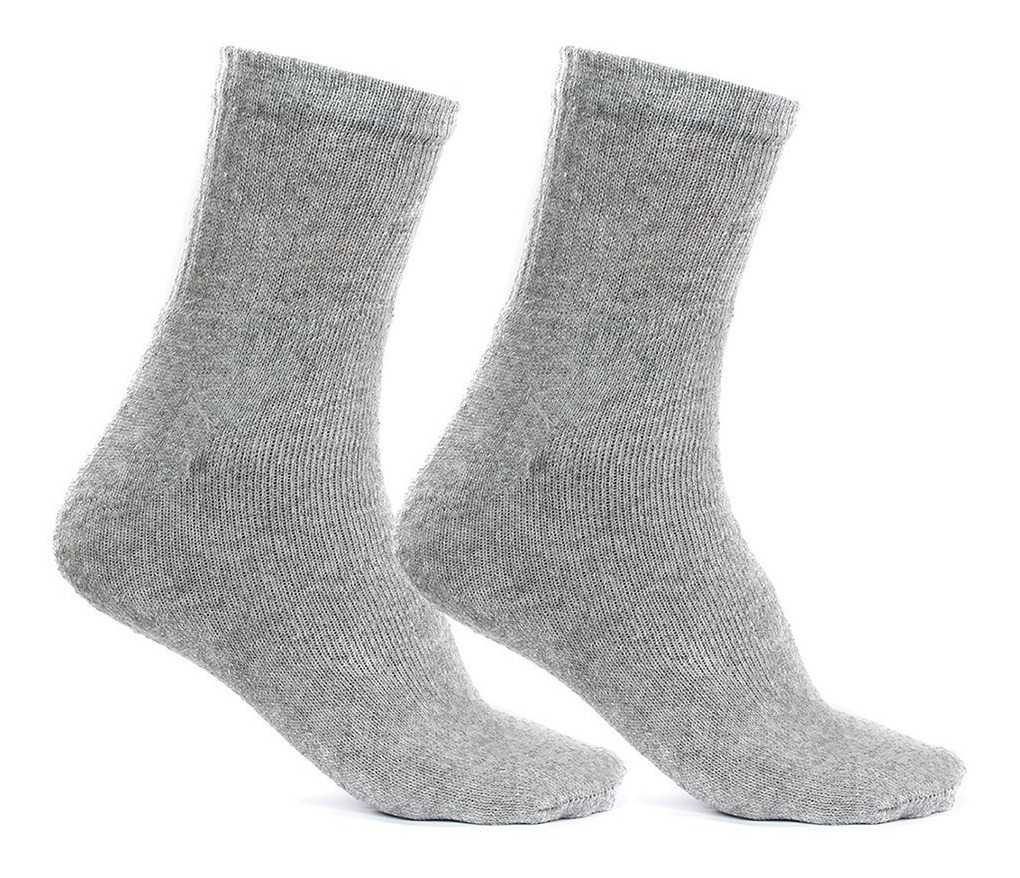 Kit 12 Pares Meia Masculina Cinza Algodão Atacado Revenda