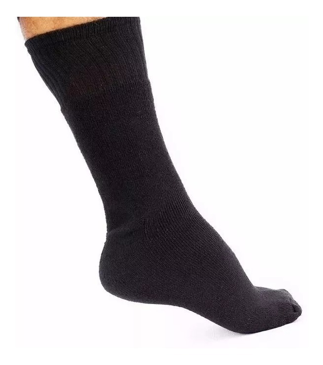 3 Pares De Meias Cano Longo Para Botas E Coturnos Cor Preta