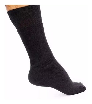 3 Pares De Meias Cano Longo Para Botas E Coturnos Cor Preta