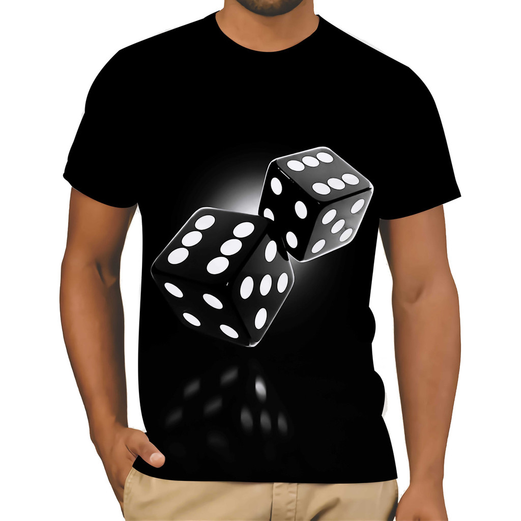 Camiseta Camisa Jogo Dados Carta Baralho Jogo Poker Neon ''