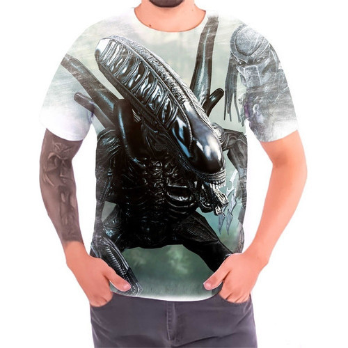 Camisa Camiseta Em Estoque Alien Vs Predador Filme Top 03