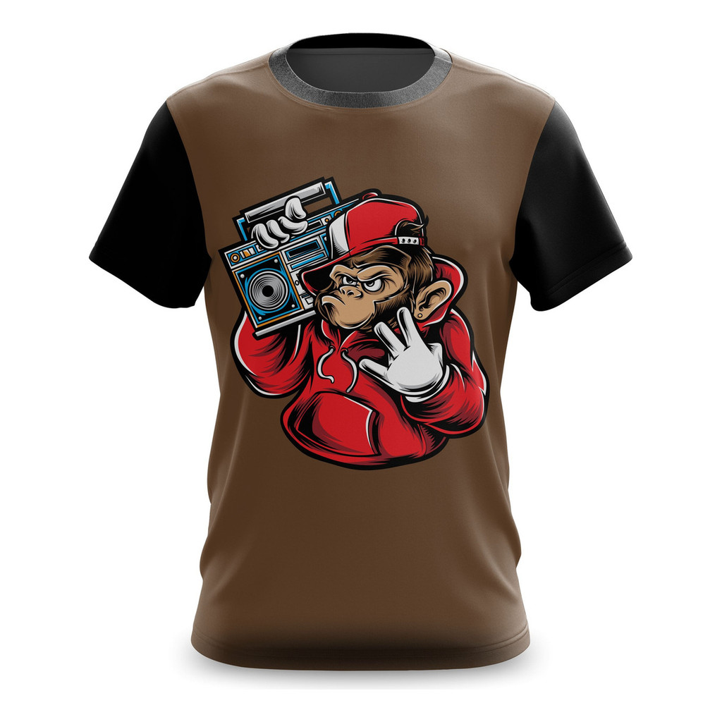 Camiseta Camisa Macaco Estiloso Do Hip Hop HTPX