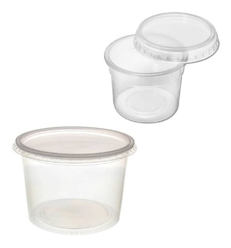 Pote Plástico Redondo Ctampa Para Bolo 200ml Plaszom 150uni