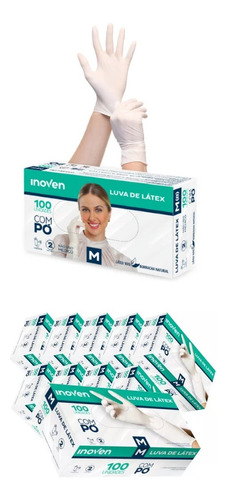 Luva De Látex Tamanho M Talge Cx C 100 Cx C 10 Cartuchos