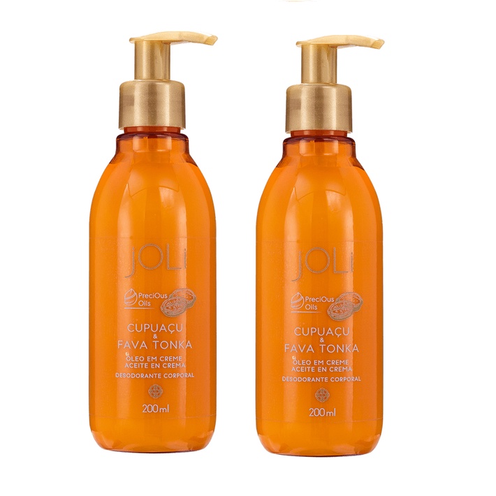 (2 Unidades) Óleo Em Creme Corporal Cupuaçu E Fava Tonka Joli Óleo 200ml Hinode Original
