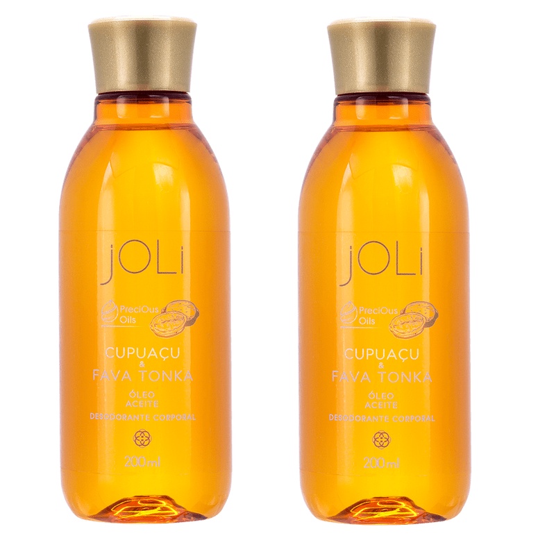 (2 Unidades) Óleo Desodorante Corporal Joli Cupuaçu e Fava Tonka 200ml