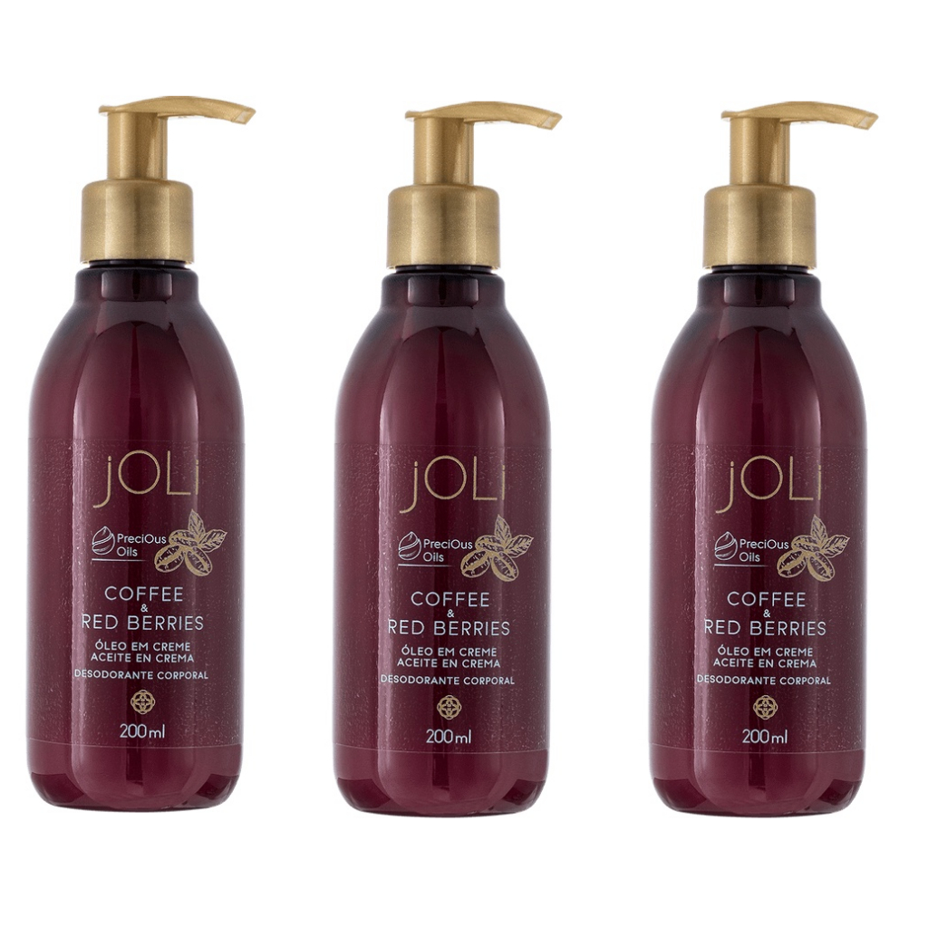 Óleo em Creme Joli Café e Frutas Vermelhas 200ml Hinode (3 unidades)