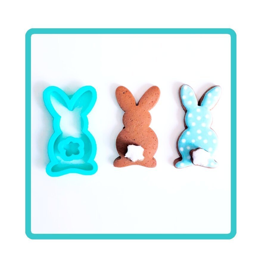 Cortador Silhueta Coelho Costa Pompom  Páscoa Biscoito  Para  Doces Personalizados- 10CM