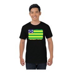 Camisa Masculina Bandeira Estado Do Goiás Aquarela