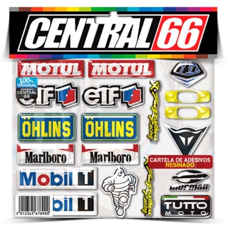 Cartela Kit de Adesivos Patrocinios Resinadoso Ohlins Individual Stickers Moto Carro Bike em Oferta na Shopee
