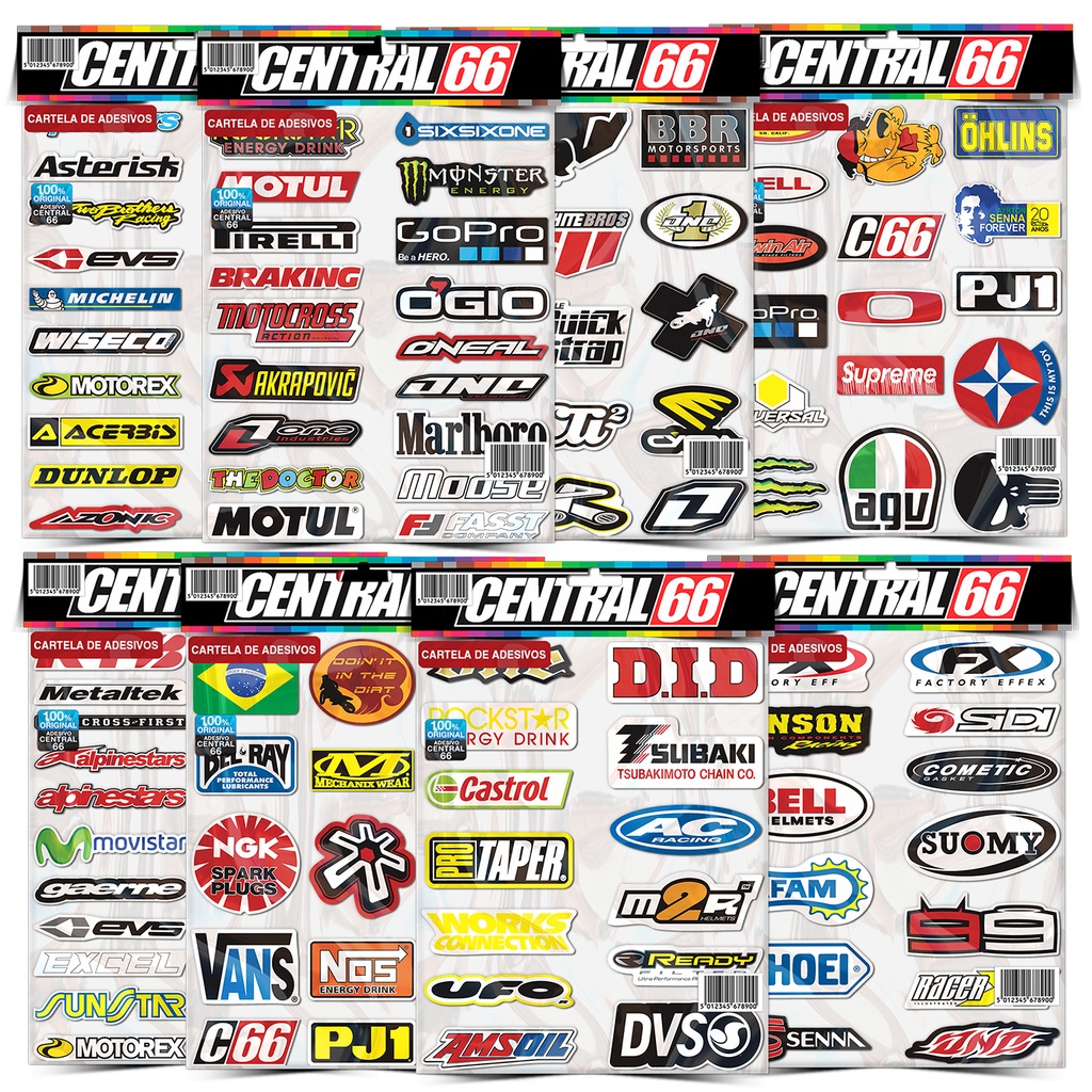Kit Cartela des 132 Adesivos Motocross Caminhão Carreta Caderno 8 Car M1 em Oferta na Shopee