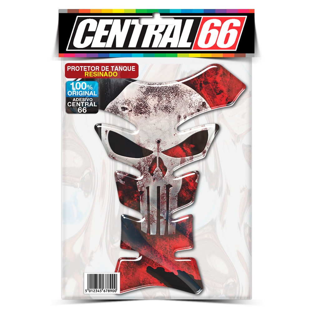 Tankpad Adesivo Resinado Moto Punisher M2 Vermelho Protetor de Tanque Alto Relevo Automotivo Emborrachados em Oferta na Shopee