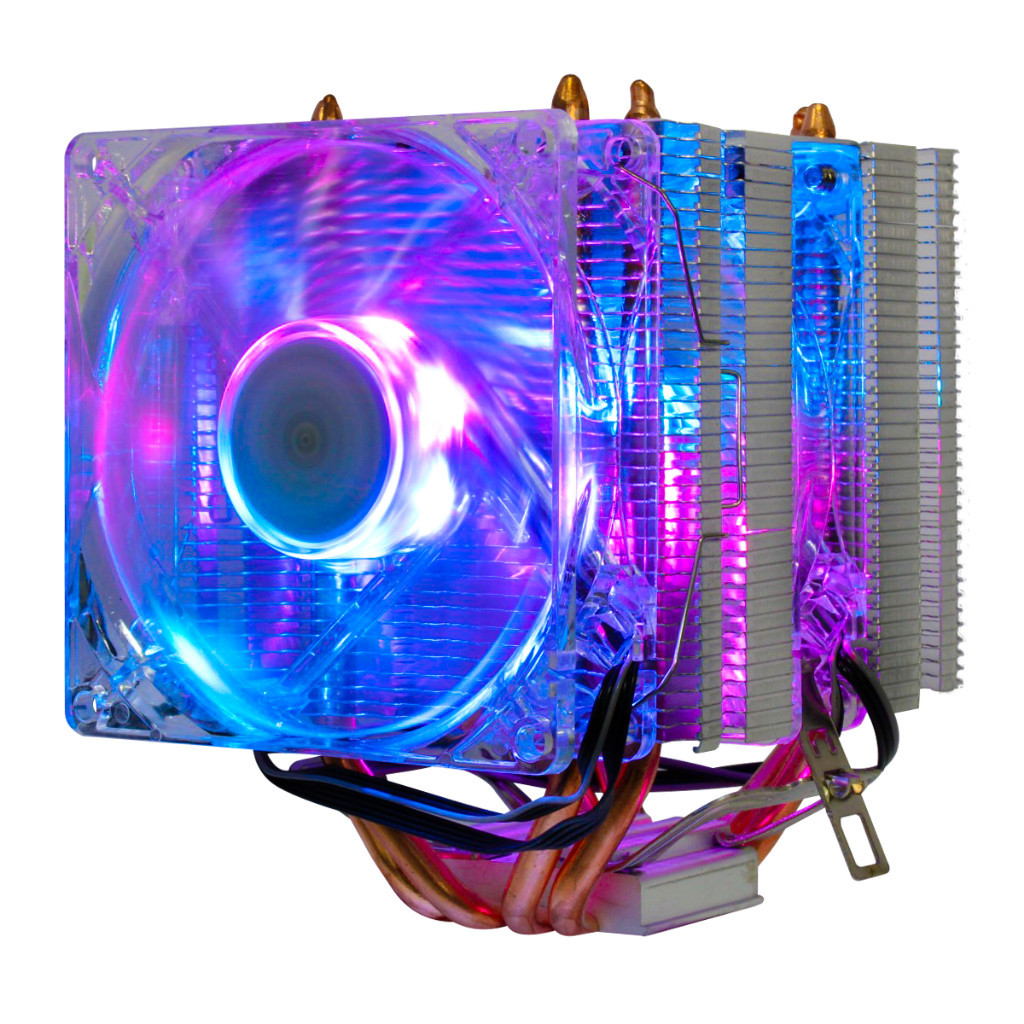 Cooler Universal Fan Duplo Para processador 1200 1366 1700 2011 1150 1151 1155 FM2+/AM3+ TDP 135w