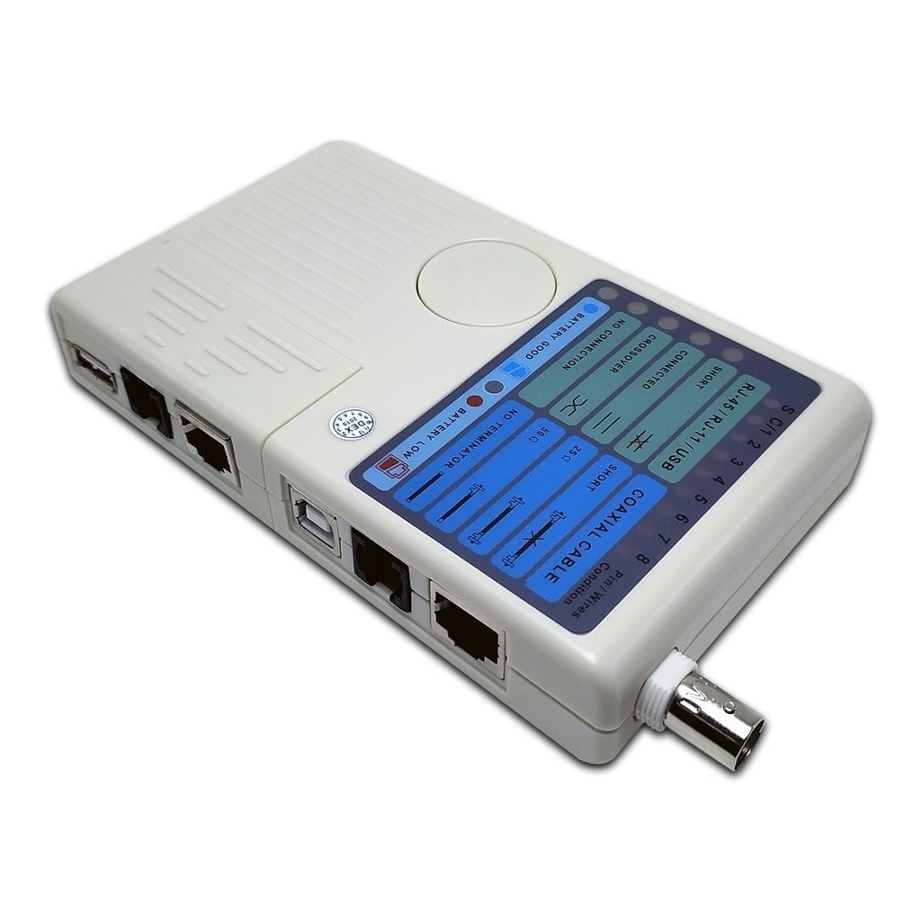 Testador De Cabos Multifuncional Rj45 / Rj11 / Usb E Bnc