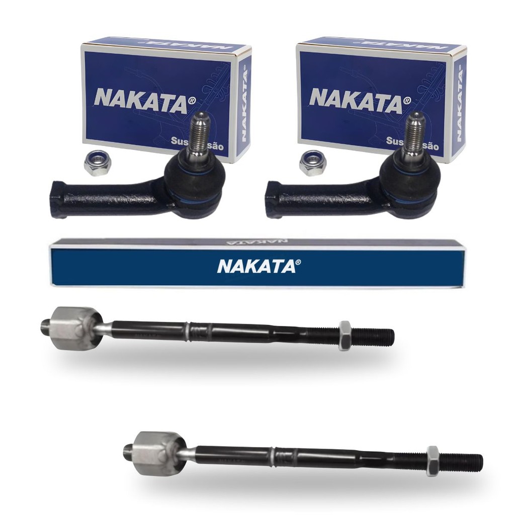 Kit 2 Ponteira Terminal Direção + 2 Barra Axial Gol G5 2008 até 2021 Caixa TRW Original Nakata