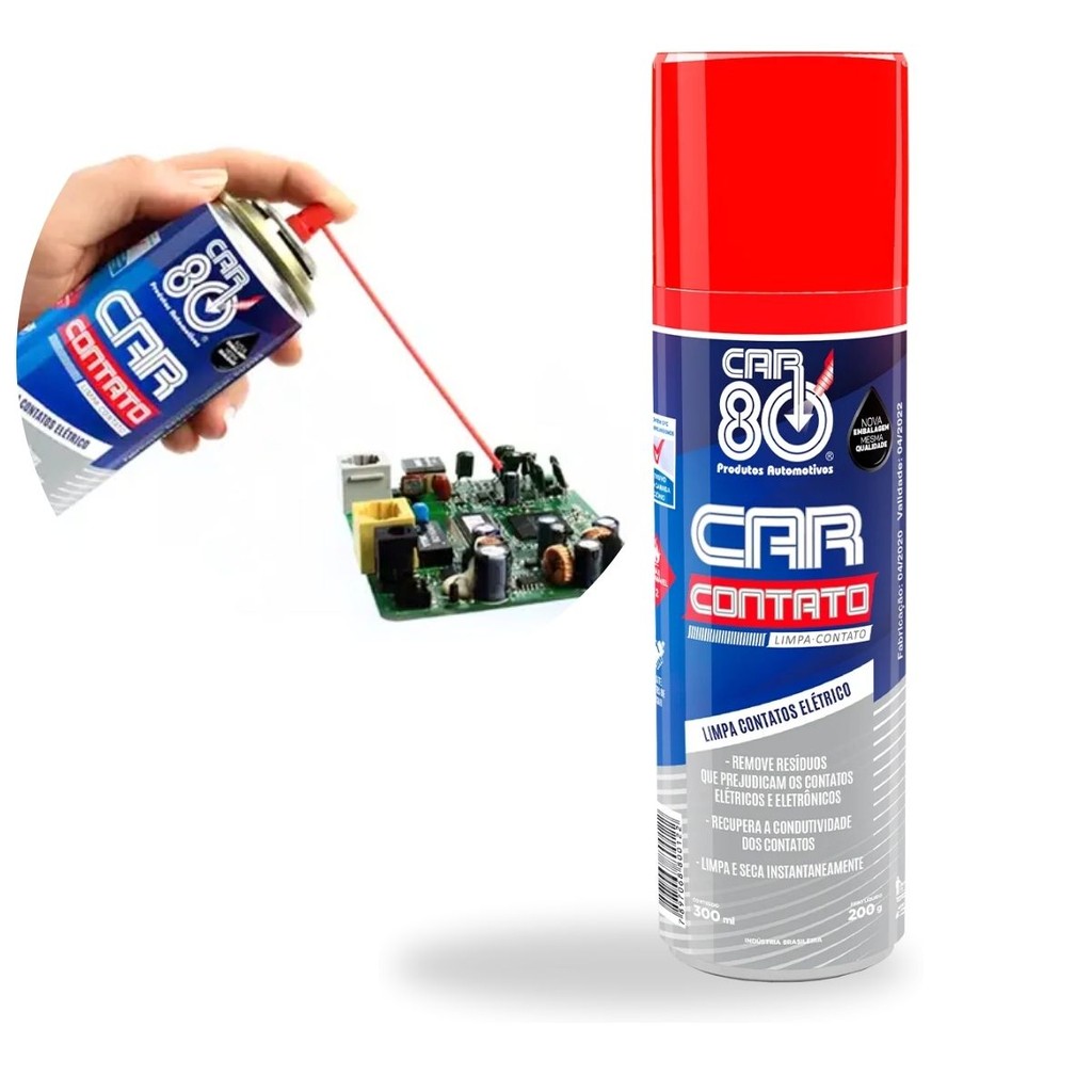 Limpa Contato Eletrico Automotivo Alta Perfomance Eletronico Informática 300ml Car80 em Oferta na Shopee