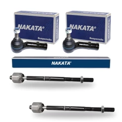 Kit 2 Ponteira Terminal Direção + 2 Barra Axial Ecosport Fiesta 2003 até 2013 Nakata