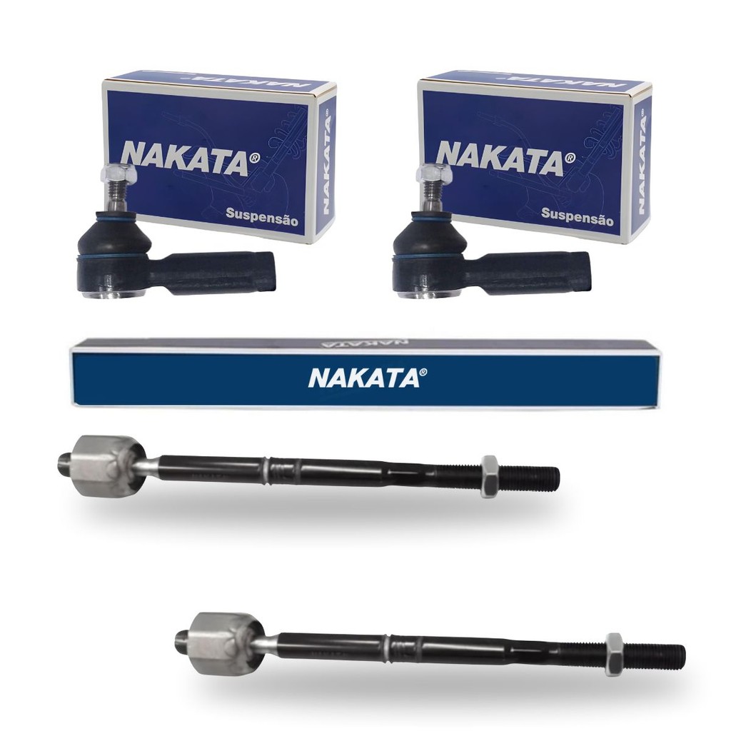 Kit 2 Ponteira Terminal Direção + 2 Barra Axial Celta Prisma Classic Corsa Pickup Nakata