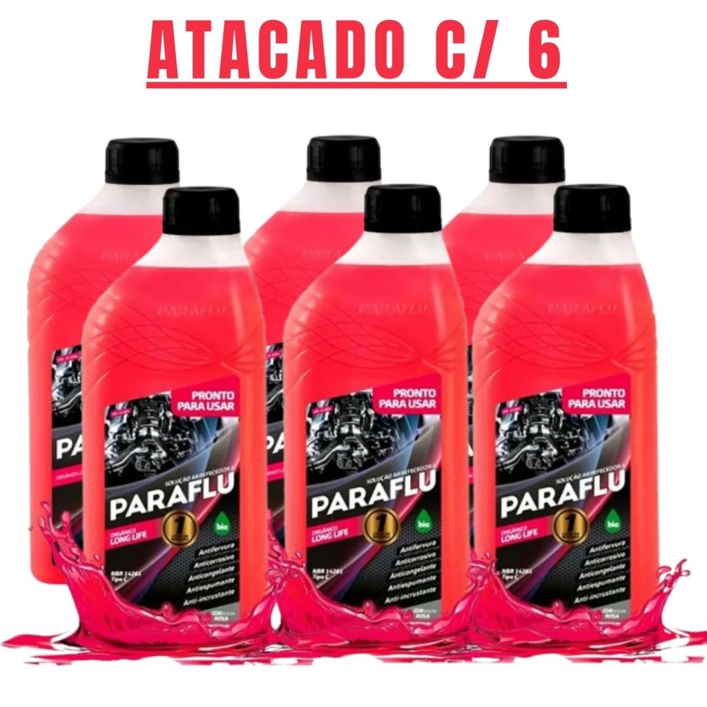 Kit Atacado 6 Aditivos Rosa Paraflu Pronto Pra Uso 1 Litro Organico Paraflu 103004 em Oferta na Shopee