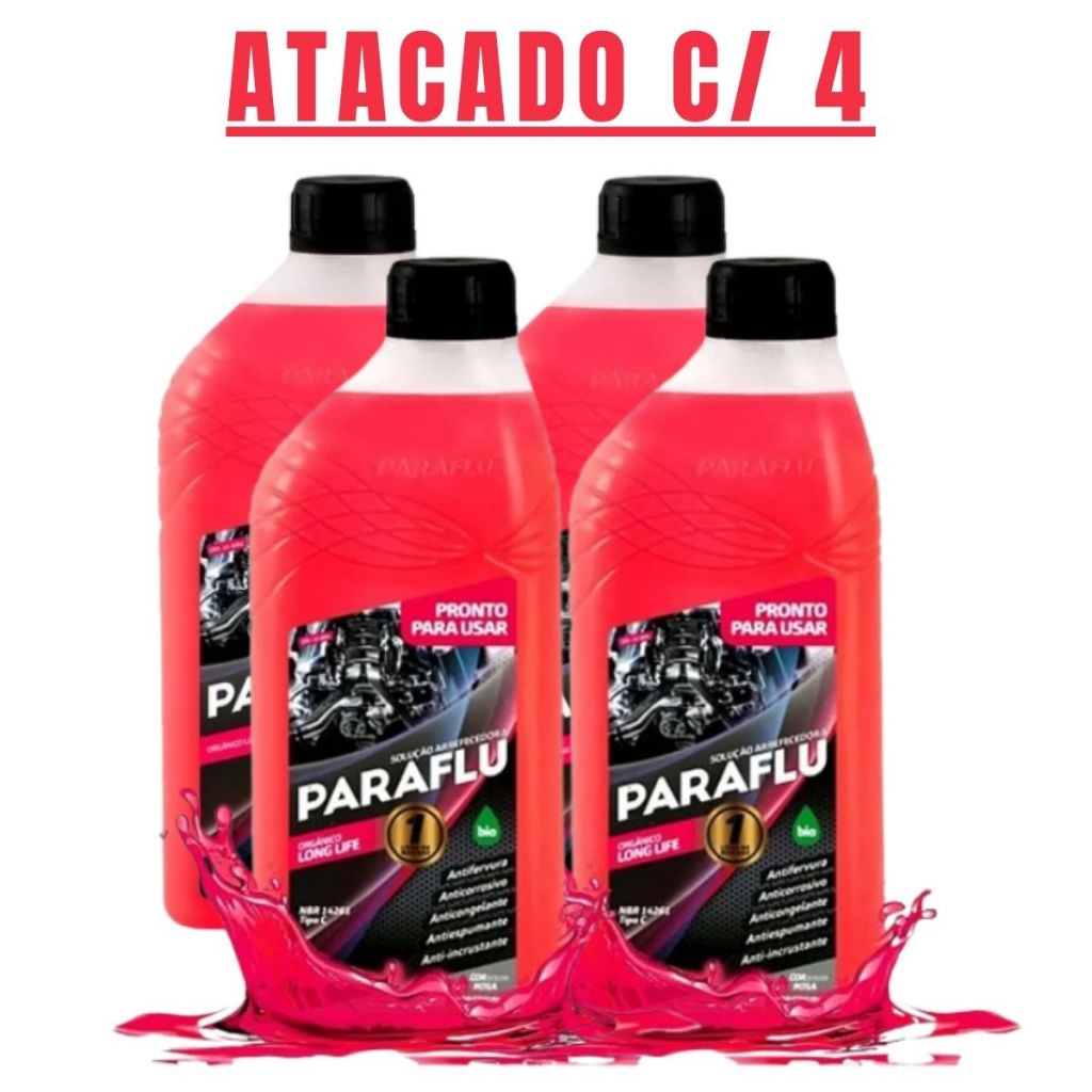Kit Atacado 4 Aditivo Rosa Paraflu Pronto Pra Uso 1 Litro Organico Paraflu 103004 em Oferta na Shopee