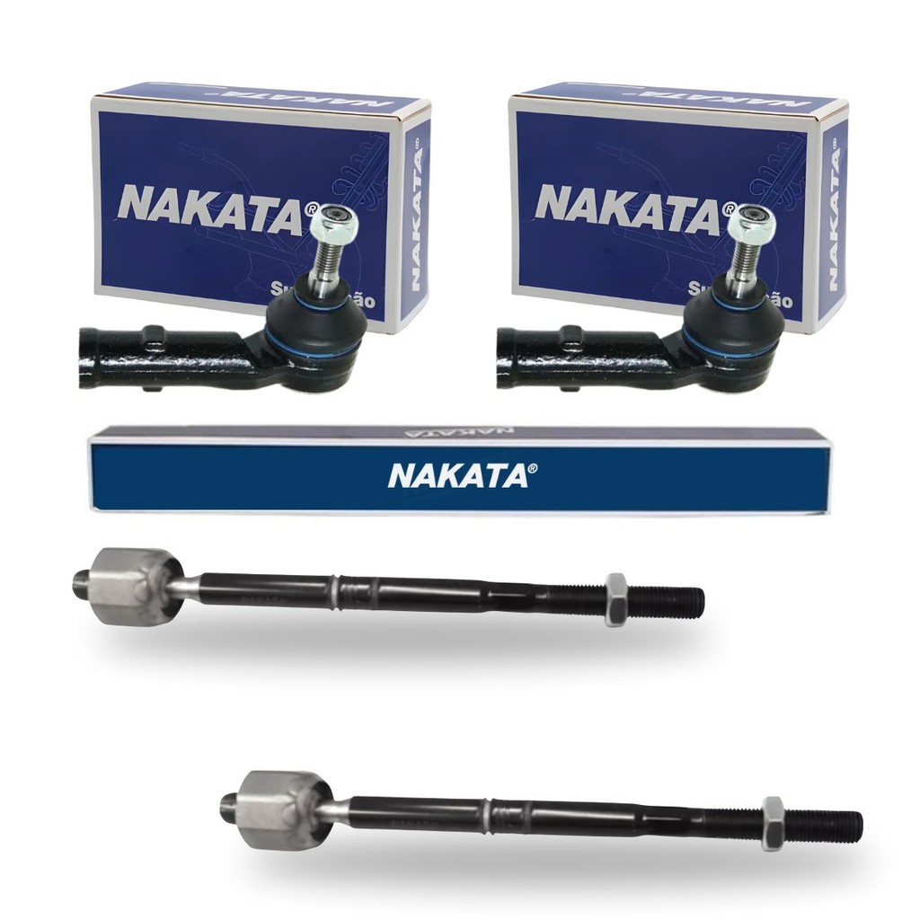 Kit 2 Ponteira Terminal Direção + 2 Barra Axial Clio Kangoo Symbol Original Nakata