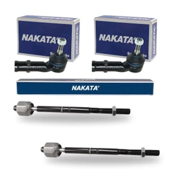 Kit 2 Ponteira Terminal Direção + 2 Barra Axial Clio Kangoo 2000 até 2016 Caixa Koyo JTKET Nakata