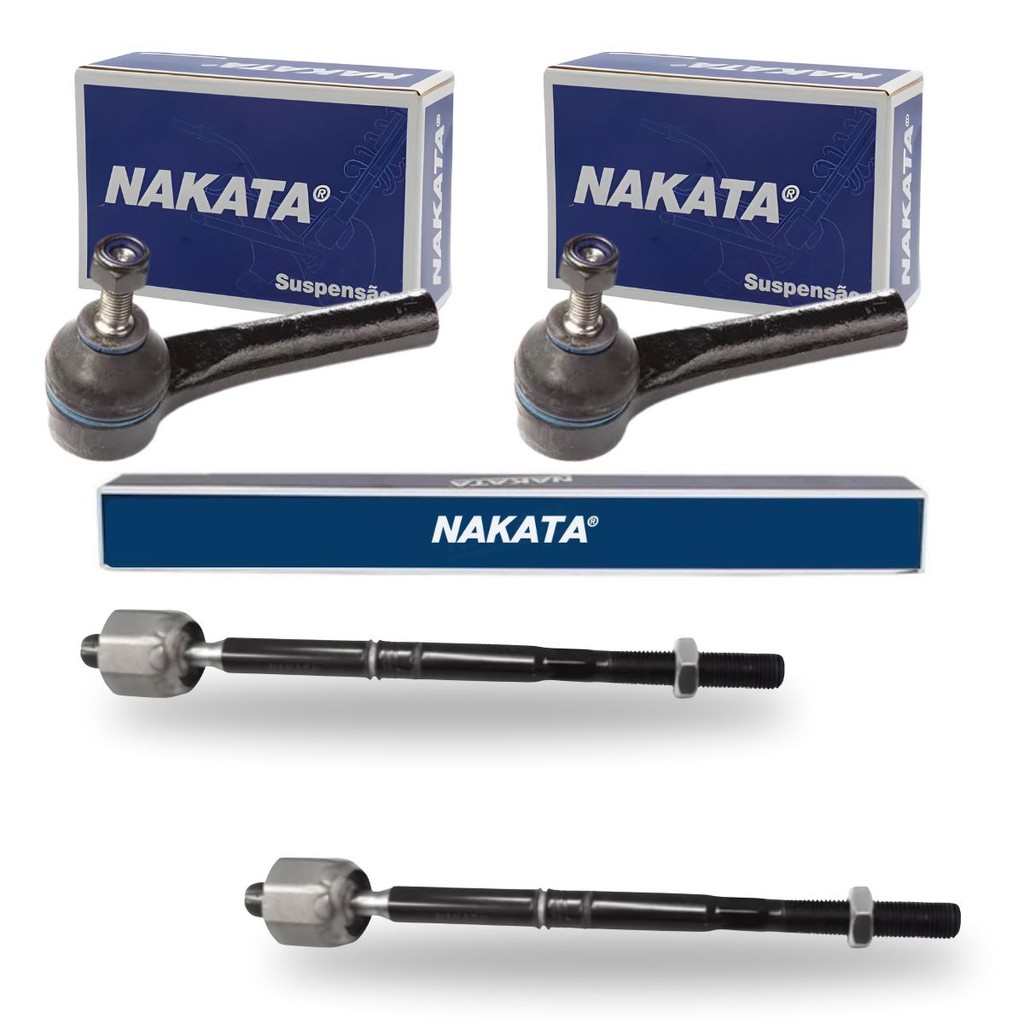 Kit 2 Ponteira Terminal Direção + 2 Barra Axial Linea Punto 2009 até 2017 Nakata