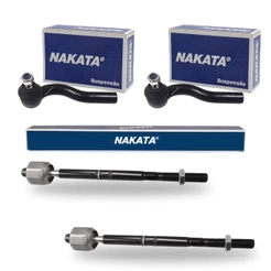 Kit 2 Ponteira Terminal Direção + 2 Barra Axial Palio 2001 até 2016 Siena 2001 até 2014 Nakata