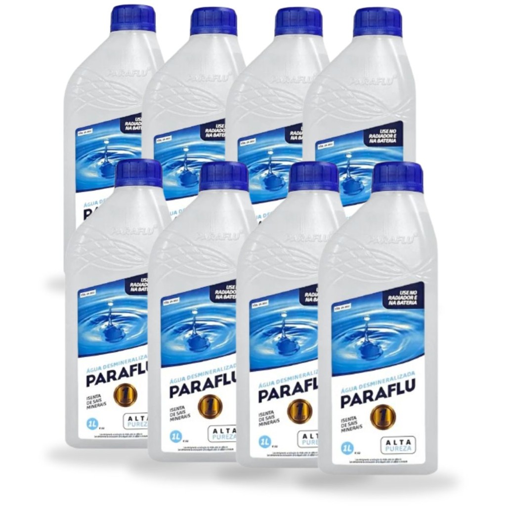 Kit Atacado 8 Àgua Desmineralizada Radiador Bateria Arrefecimento 1 Litro Paraflu 103031 em Oferta na Shopee