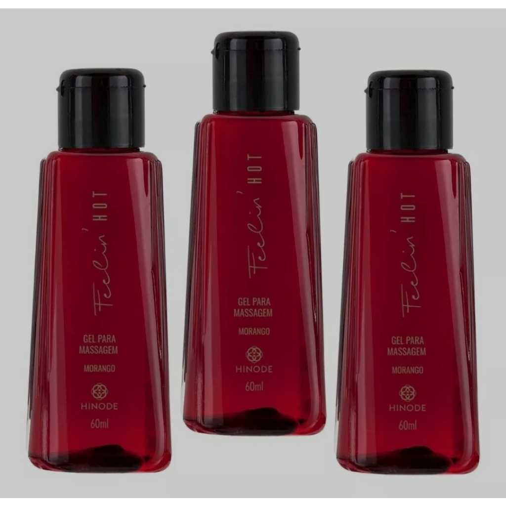 Kit Gel Para Massagem Feelin Hot Morango 60ml (3 Unidades)