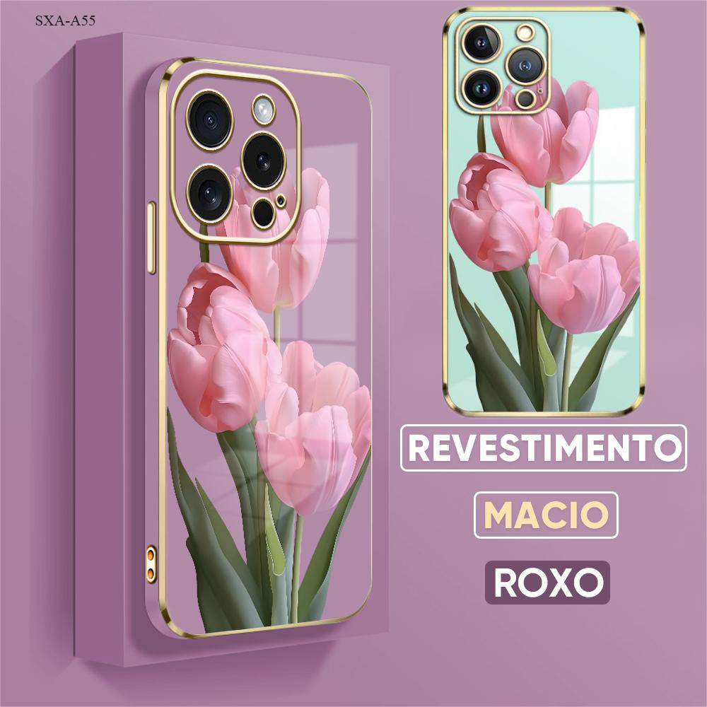 Capinha Para Samsung Galaxy A56 A55 A54 A53 A52 A52S A36 A35 A34 A32 4G 5G Case Galvanizada Capa Silicone Macia 1493 DD em Oferta na Shopee