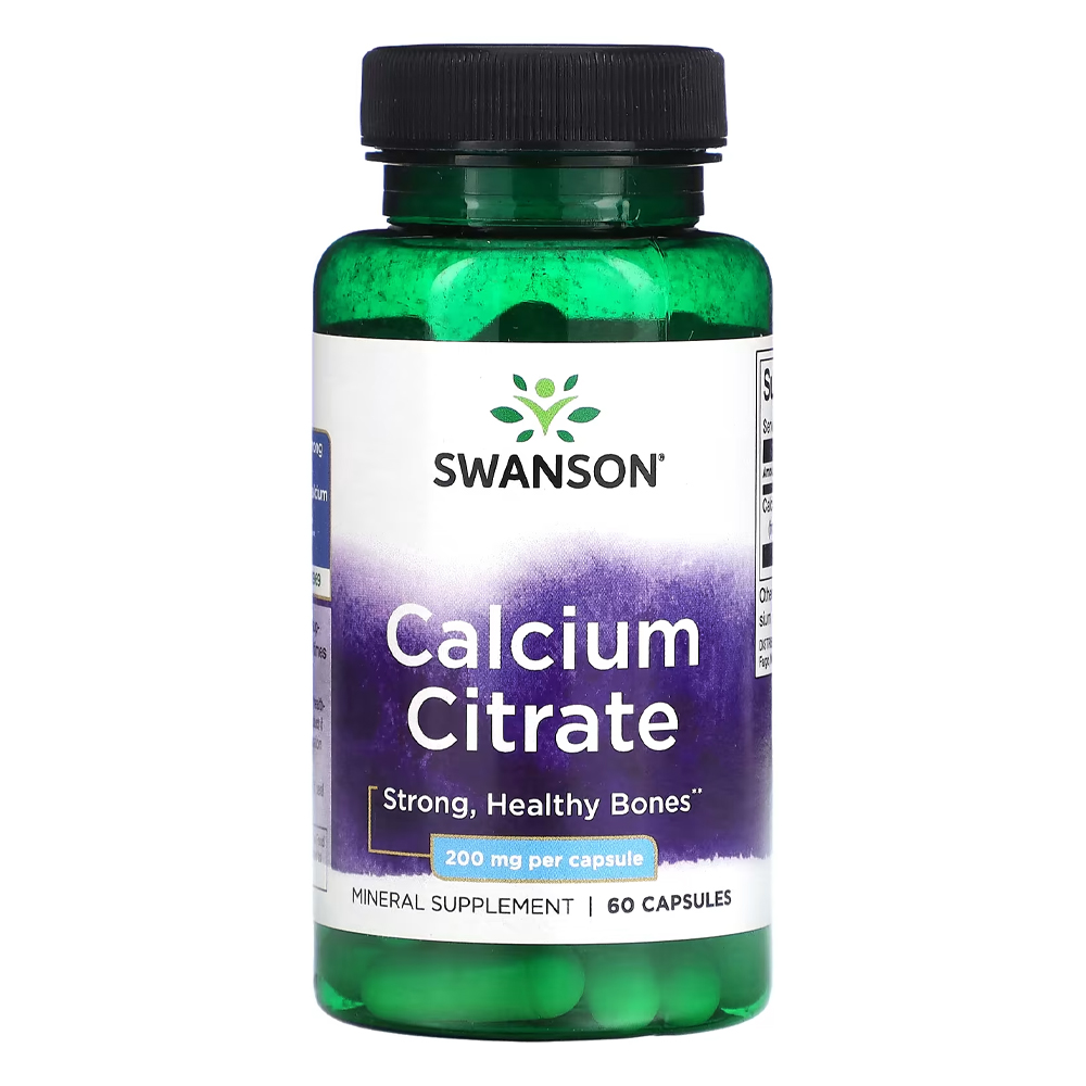 Citrato de Cálcio 200mg Swanson 60 Cápsulas Importado