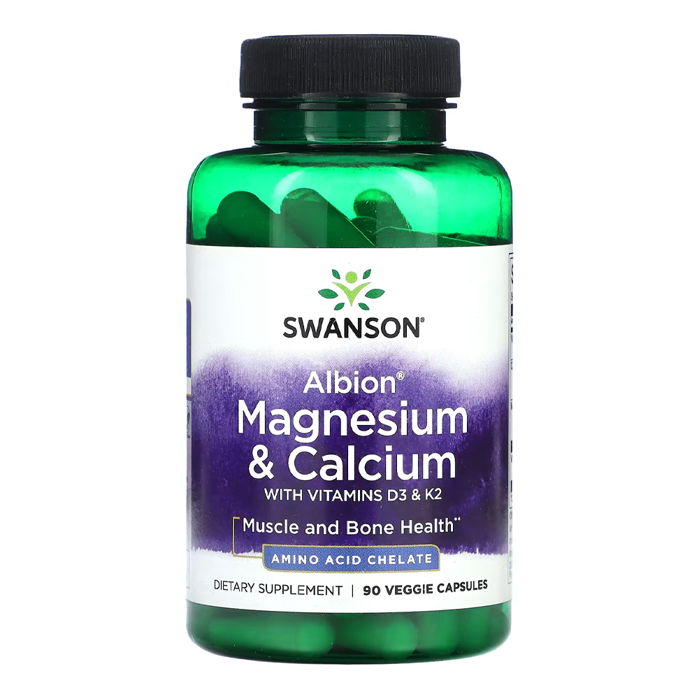 Magnésio Cálcio, Vitaminas D3/K2 Swanson 90Cap Importado