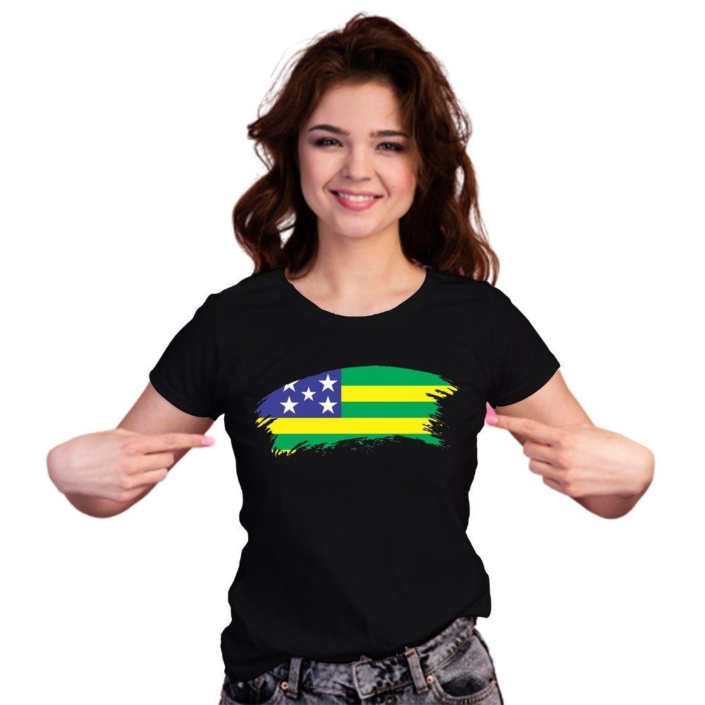 Camisa Feminina Bandeira Estado Goiás