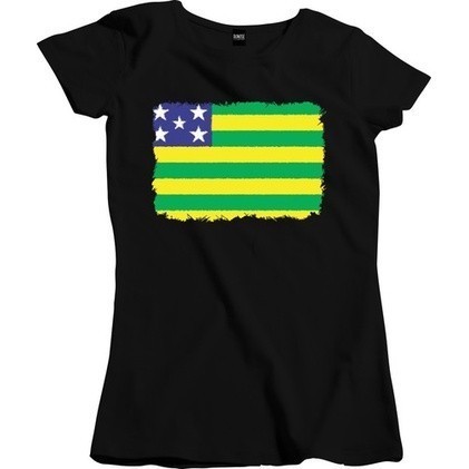 Camisa Feminina Bandeira Estado Do Goiás Aquarela
