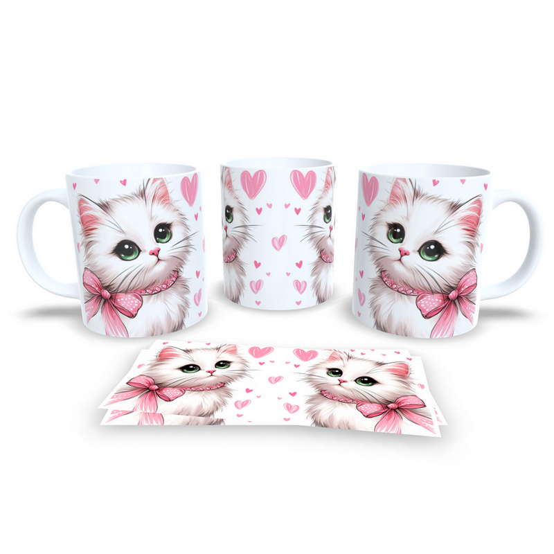 Caneca Cerâmica Personalizada Gato / Gatinho Branco - 785263 em Oferta na Shopee