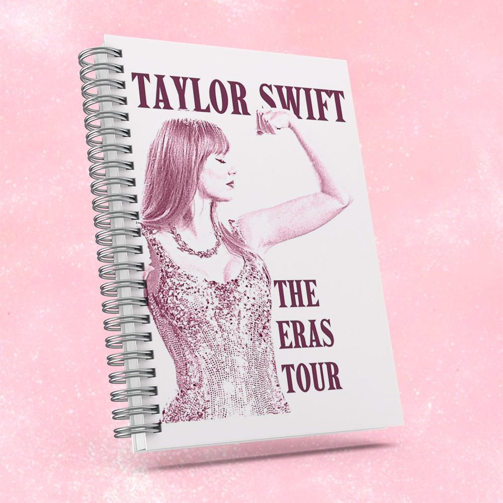 Caderno Taylor Swift - The Eras Tour - Capa dura, alta qualidade de impressão.